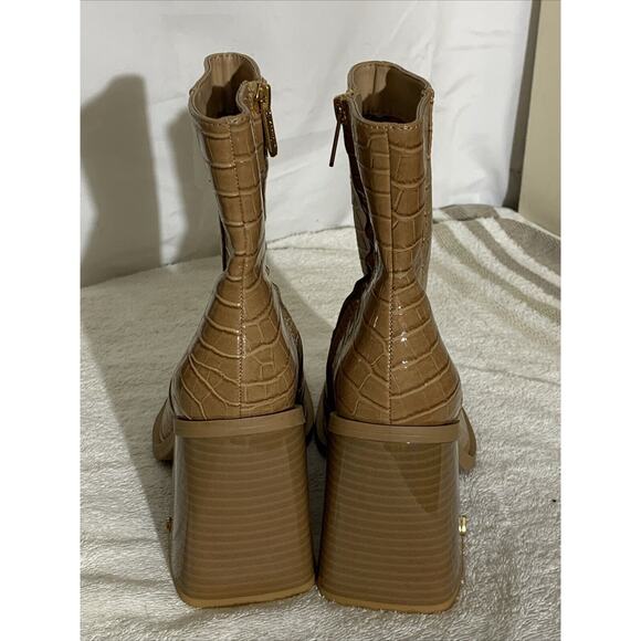 Circus By Sam Edelman Tan Layla Boots Booties Womens 7.5 New Crocodile - Picture 4 of 9